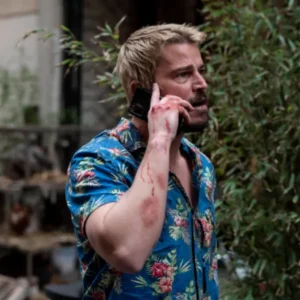Fight Or Flight 2025 Josh Hartnett Blue Floral Print Shirt