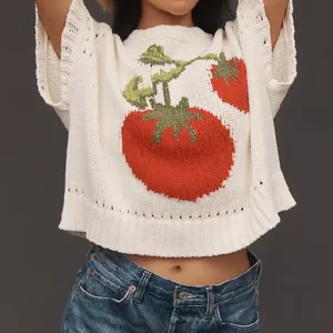 Maeve Veggie Motif Graphic Sweater