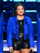 The Voice Hailey Wright Blue Fringed Jacket