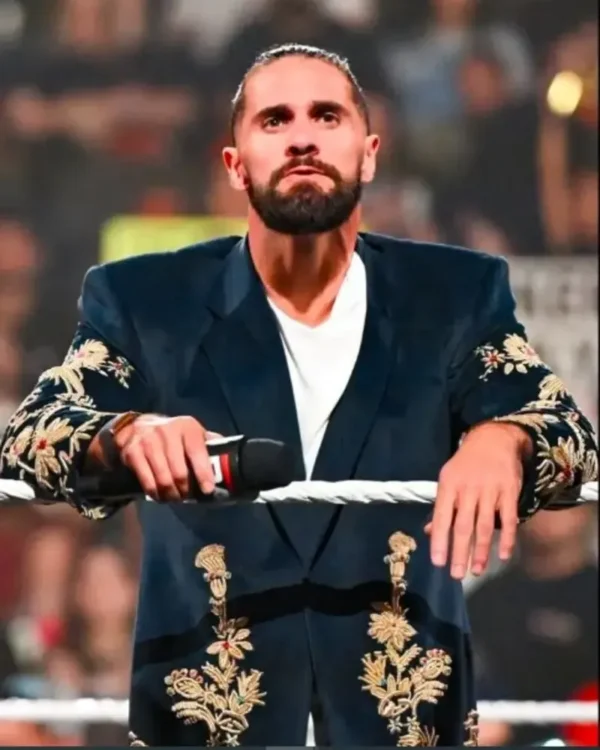 WWE RAW Seth Rollins Golden Peacock Coat