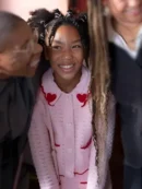 9-1-1 S08 Askyler Bell Red Heart Collar Pink Cardigan