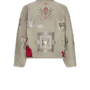 All American S07 Gray Denim Print Jacket