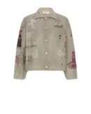 All American S07 Gray Denim Print Jacket