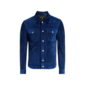 American Idol S08 Luke Bryan Navy Blue Suede Jacket