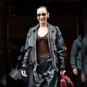 Bella Hadid Paris Distressed Jacket