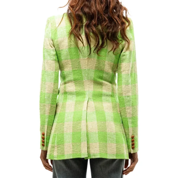 Found S02 Gabrielle Walsh Checkered Blazer Back