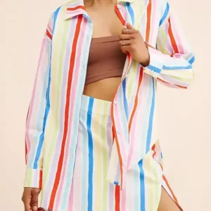 Good Morning America Emily Henry Striped Shirt
