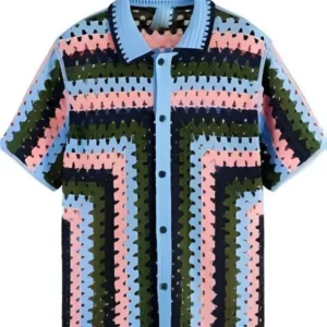 Love Hotel Joel Kim Booster Colorblock Crochet Shirt