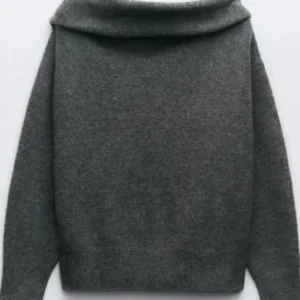 North of North Anna Lambe Ring Off Shoulder Gray Sweater