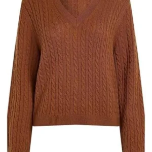 SurrealEstate Sarah Levy Brown Cable Knit Sweater
