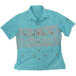 The Studio Seth Rogen Blue Print Shirt