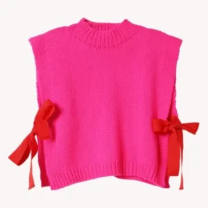 The Today Show 2025 Susan Sarich Pink Side Tie Sweater Vest
