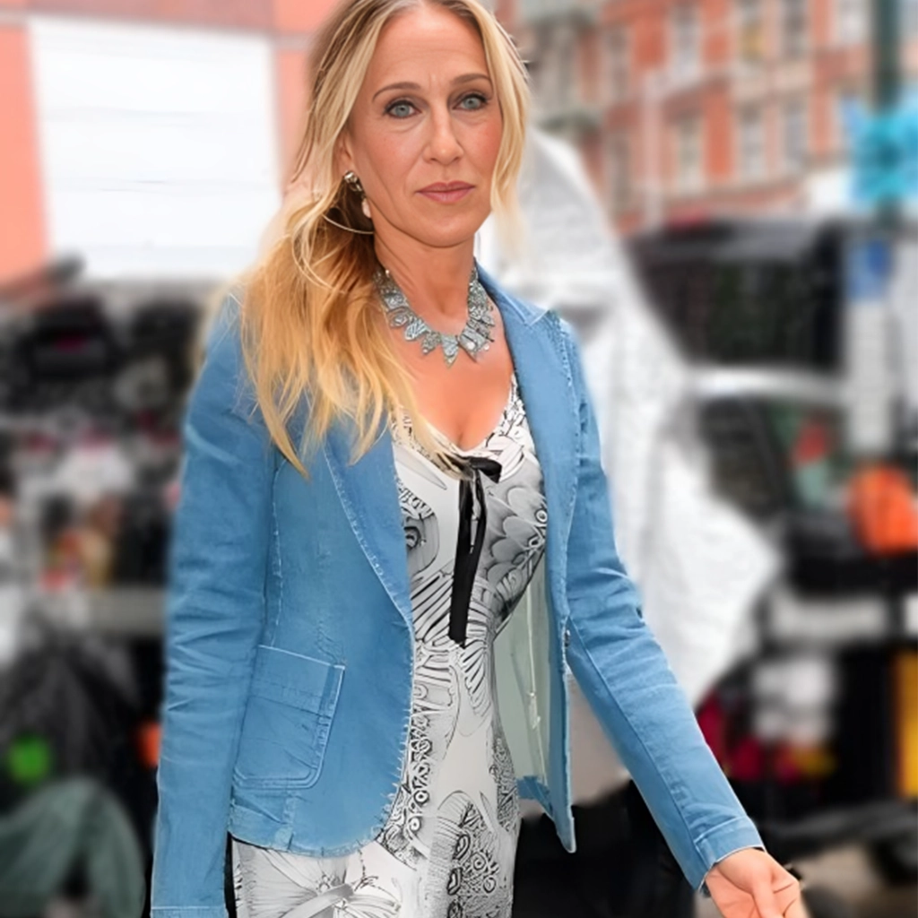 And Just Like That S03 Sarah Jessica Parker Denim Blazer - Image 3