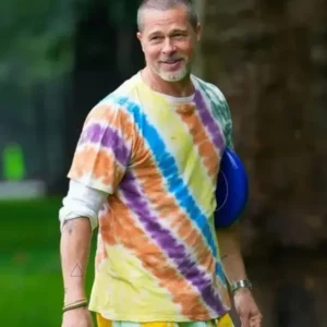 Brad Pitt The Tonight Show With Jimmy Fallon Multicolor Shirt