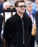 F1 Brad Pitt Black Suede Jacket