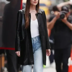 Materialists Dakota Johnson Black Leather Jacket 2025