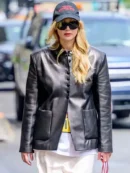 New York City Jennifer Lawrence Leather Blazer