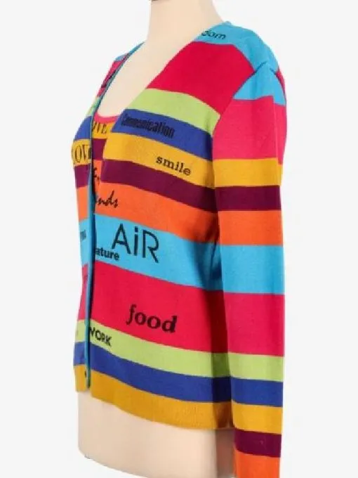 The Nanny S05 Fran Drescher Striped Cardigan