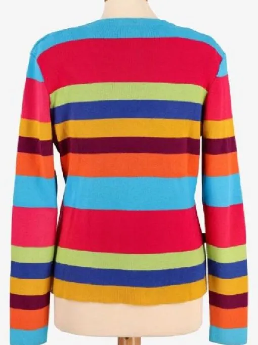 The Nanny S05 Fran Drescher Rainbow Striped Cardigan