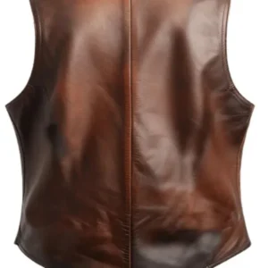 Vintage Men Brown Leather Vest 2025