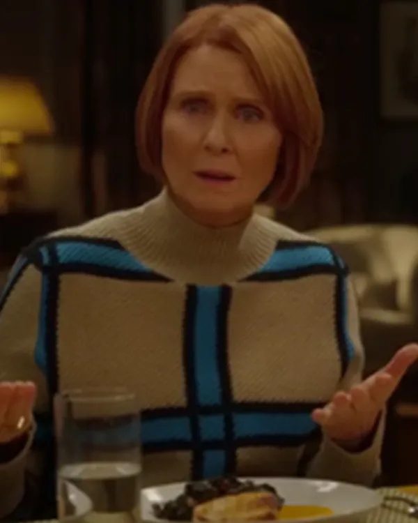 And Just Like That S03 Cynthia Nixon Window Checkered Sweater