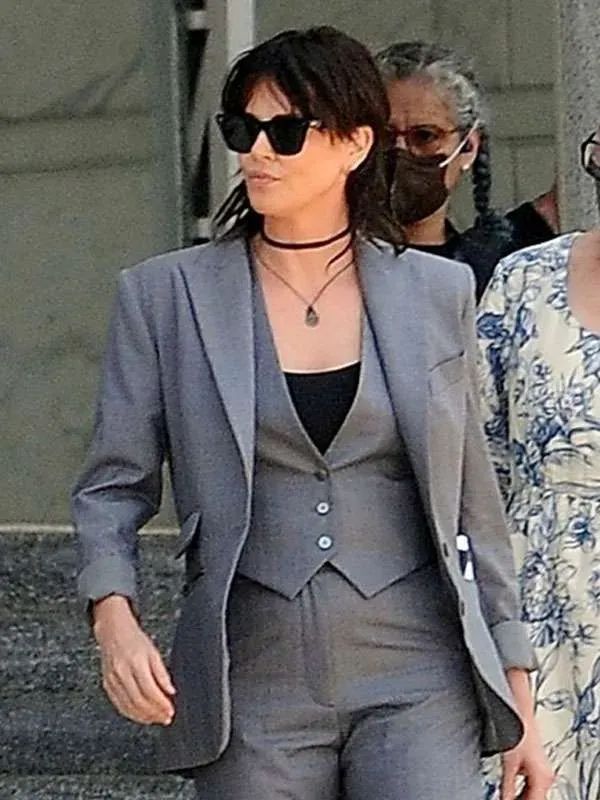 Charlize Theron The Old Guard 2 Gray Blazer