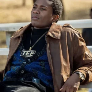 Da’Vinchi BMF Brown Bomber Leather Jacket