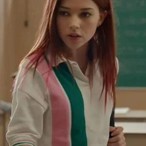 Ginny & Georgia Abby Littman Pink and Green Striped Polo Top