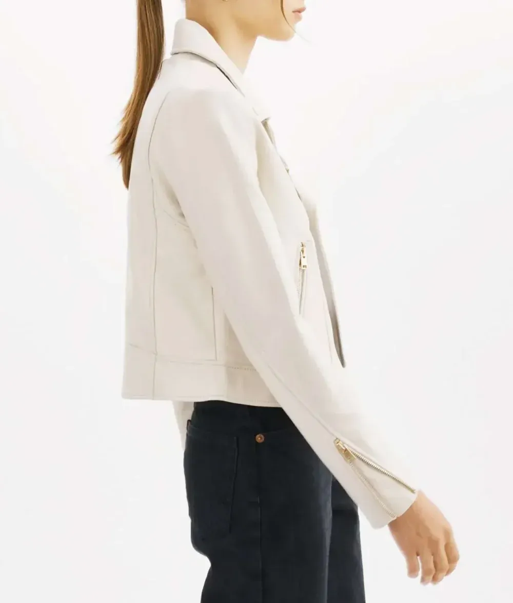 Ginny & Georgia Brianne Howey Leather White Jacket