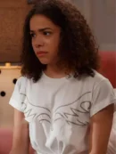 Ginny & Georgia S3 Antonia Gentry White Wings Print T-Shirt