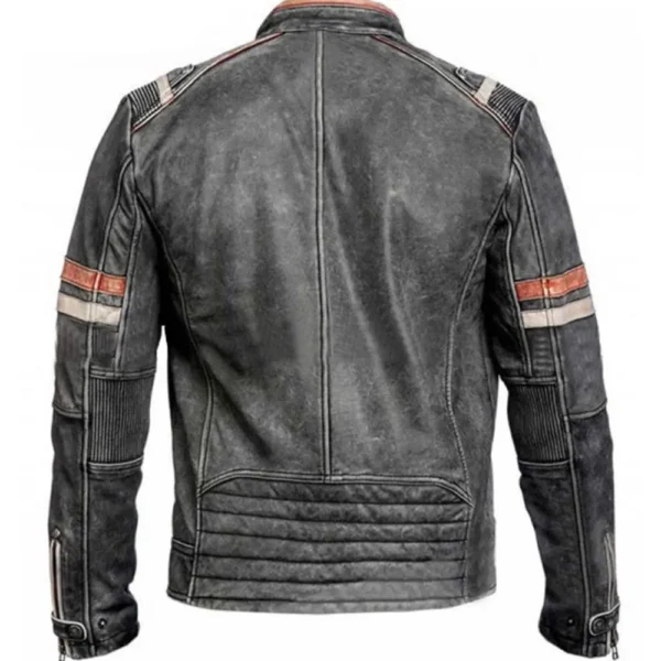 Retro Vintage Cafe Racer Leather Jacket 2025