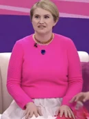 The Today Show 2025 Jillian Bell Pink Ribbed Sweater