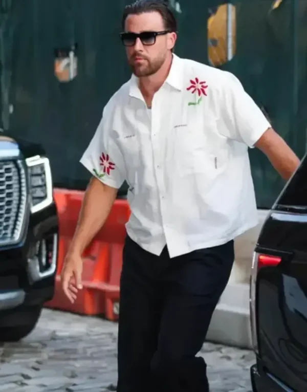 Travis Kelce Off-White Embroidered Shirt 2025