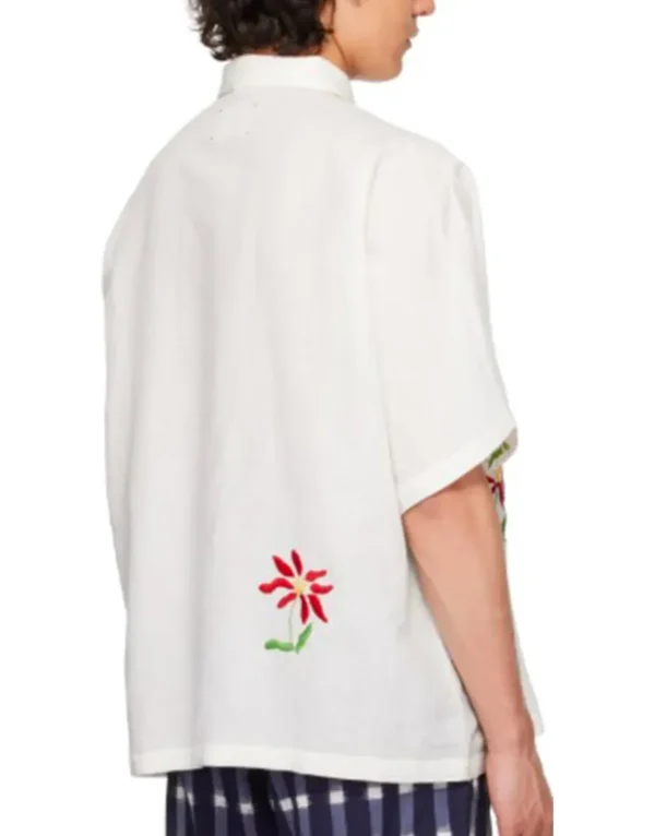 Travis Off-White Embroidered Shirt