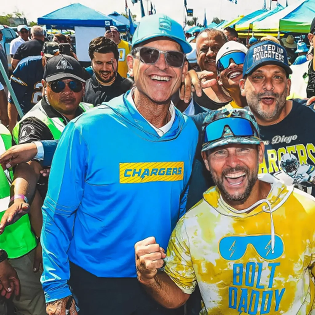 Jim Harbaugh face Los Angeles Chargers Hoodie