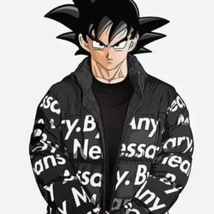 Goku Drip Black Puffer Jacket
