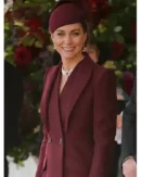 Kate Middleton Alexander McQueen Burgundy Coat