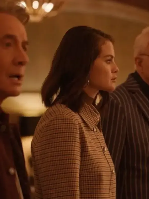 Mabel Mora Only Murders In The Building S05 Selena Gomez Houndstooth Plaid Polo Top