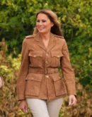 Melania Trump Brown Suede Belted Jacket