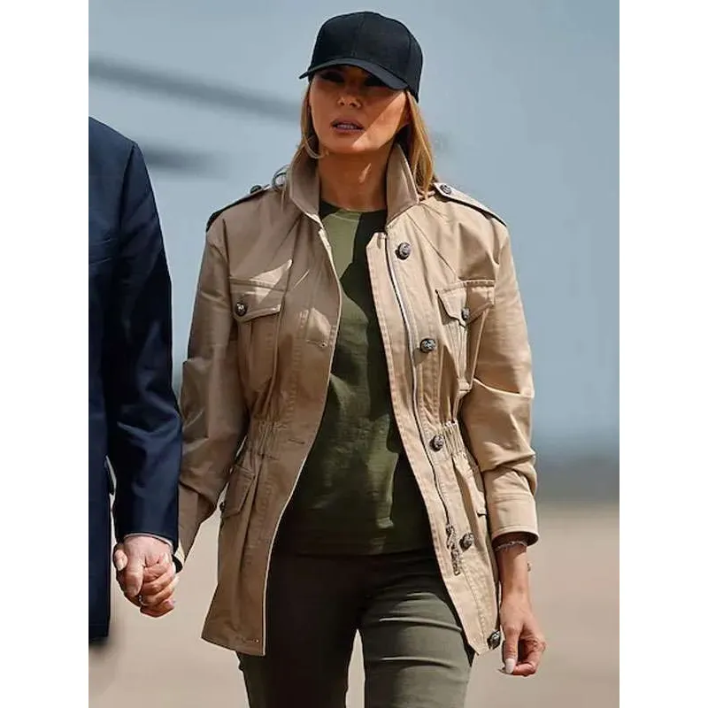 Texas Melania Trump Beige Cotton Jacket2025
