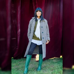 The Traitors UK S03 Claudia Winkleman Plaid Coat