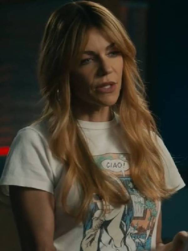 High Potential Kaitlin Olson White Graphic Tee