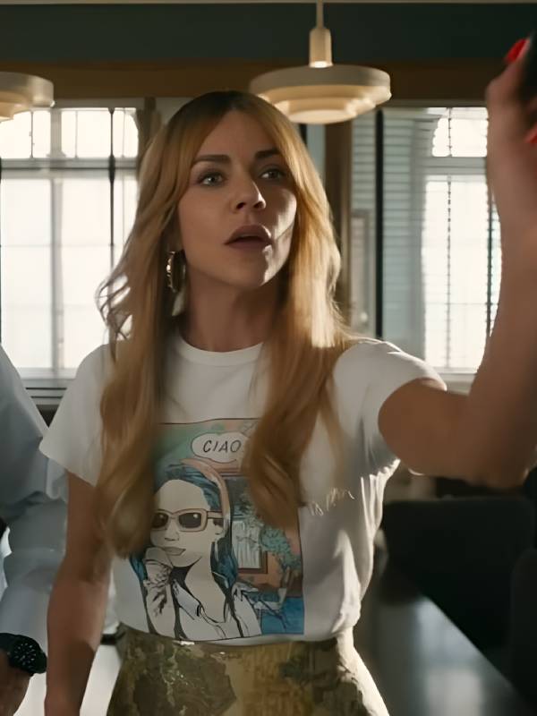 High Potential Kaitlin Olson White Graphic Tee2025