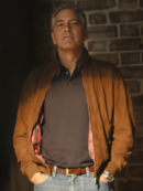 Jay Kelly George Clooney Bomber Suede Jacket