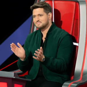 The Voice S28 Michael Buble Green Suede Bomber Jacket