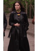 Selena Gomez Leather Coat
