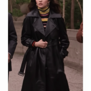 Selena Gomez Leather Coat