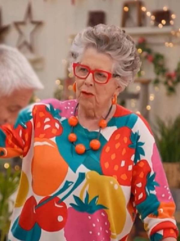 The Great British Bake Off Prue Leith Fruit PrintedSweater