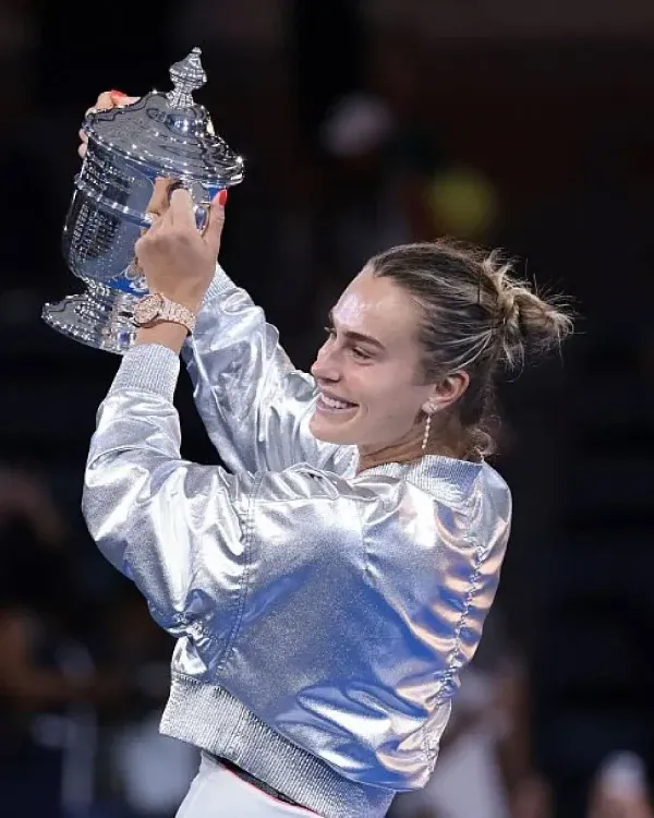 Aryna Sabalenka 2025 US Open Silver Crop Jacket