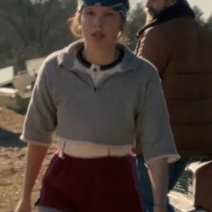 Stranger Things S05 Millie Bobby Brown Cropped Polo Sweatshirt
